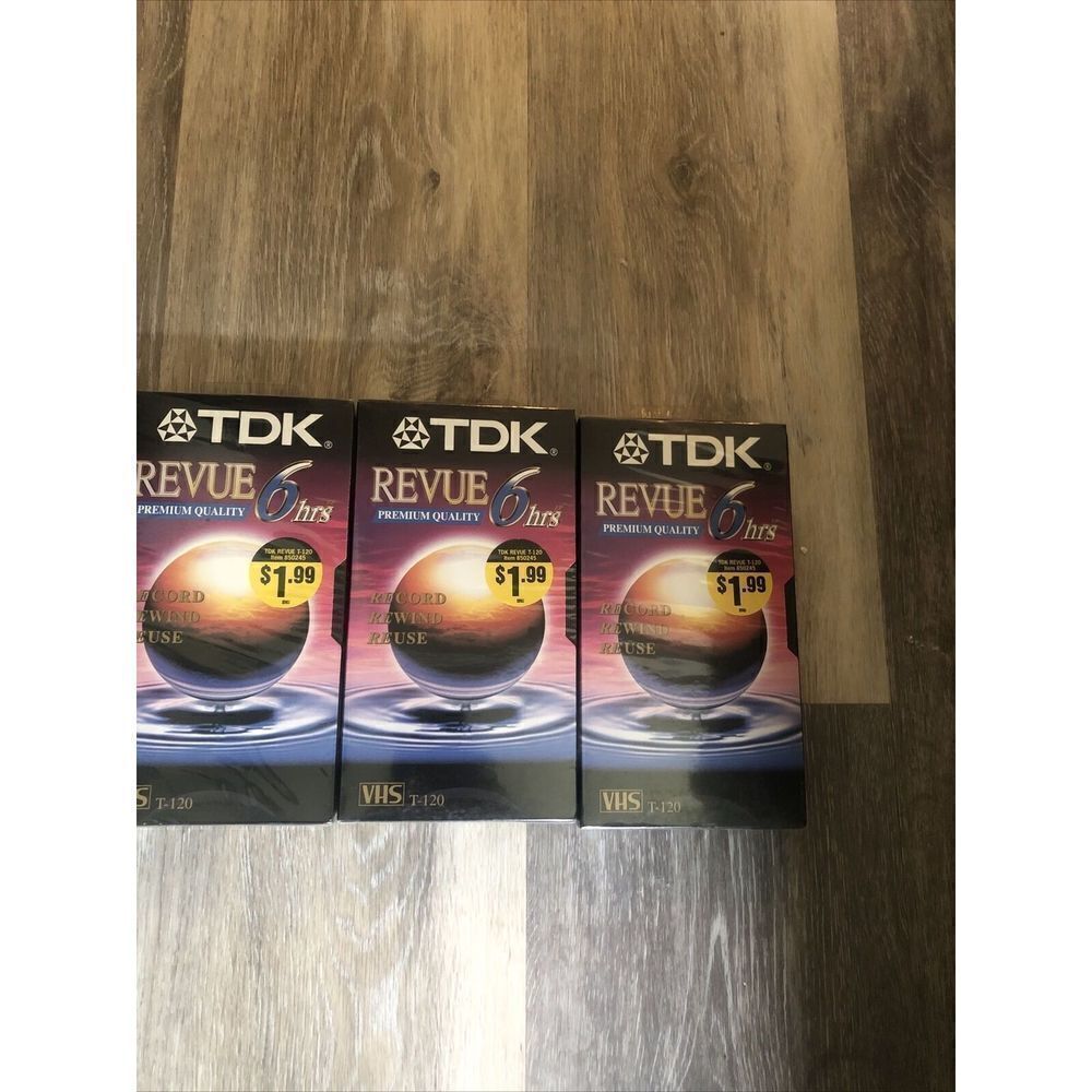 3 TDK VHS T-120 Blank VHS Videocassette Tapes New Sealed